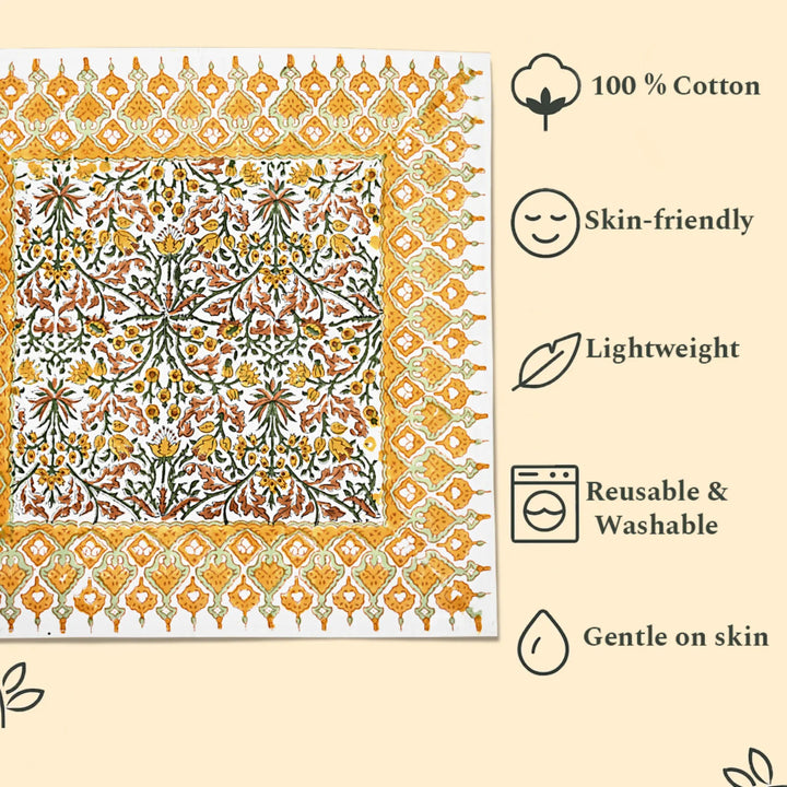 Patterned fabric with text highlighting features like &