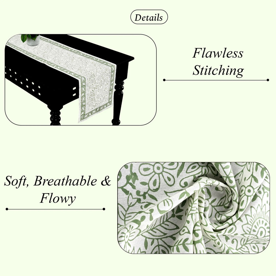 Table runner with floral pattern and text highlighting &