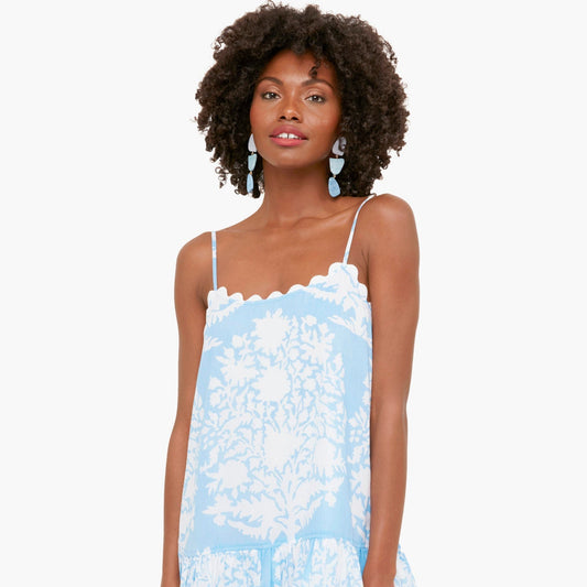 Strappy Dress In Palladio Print, Indian Cotton Long Gown, Indian Cotton Dress, printed Dress