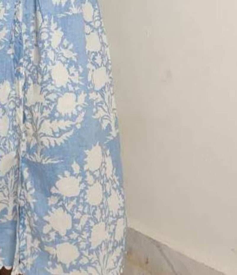 Strappy Dress In Palladio Print, Indian Cotton Long Gown, Indian Cotton Dress, printed Dress