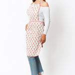 Rosewood and Sea Pink Indian Hand Block Printed Pure Cotton Cloth Apron