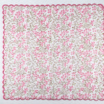 Taffy Pink, Pickle Green Scallop Embroidery Napkins