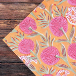 Tangerine Orange, Bubblegum Pink Scallop Embroidery Napkins