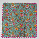 Turkish Blue and Golden Yellow Scallop Embroidery Napkins