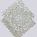 Pear Green Scallop Embroidery Napkins