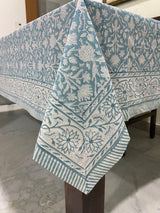 Teal Grey Tablecloth