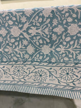 Teal Grey Tablecloth