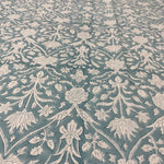 Teal Grey Tablecloth