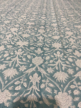 Teal Grey Tablecloth