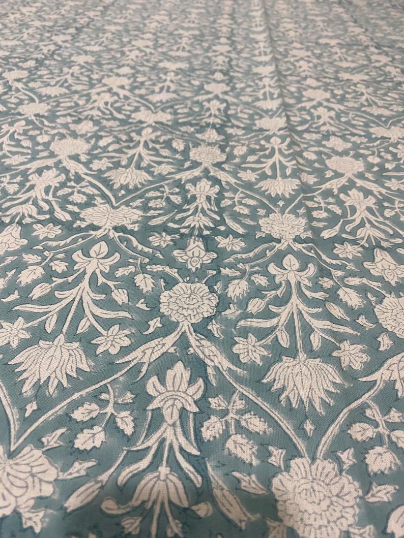 Teal Grey Tablecloth