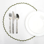 White Scallop Embroidery Reversible Placemat