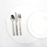 White Scallop Embroidery Reversible Placemat
