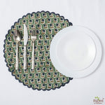 Basil Green, Peacock Blue Placemat