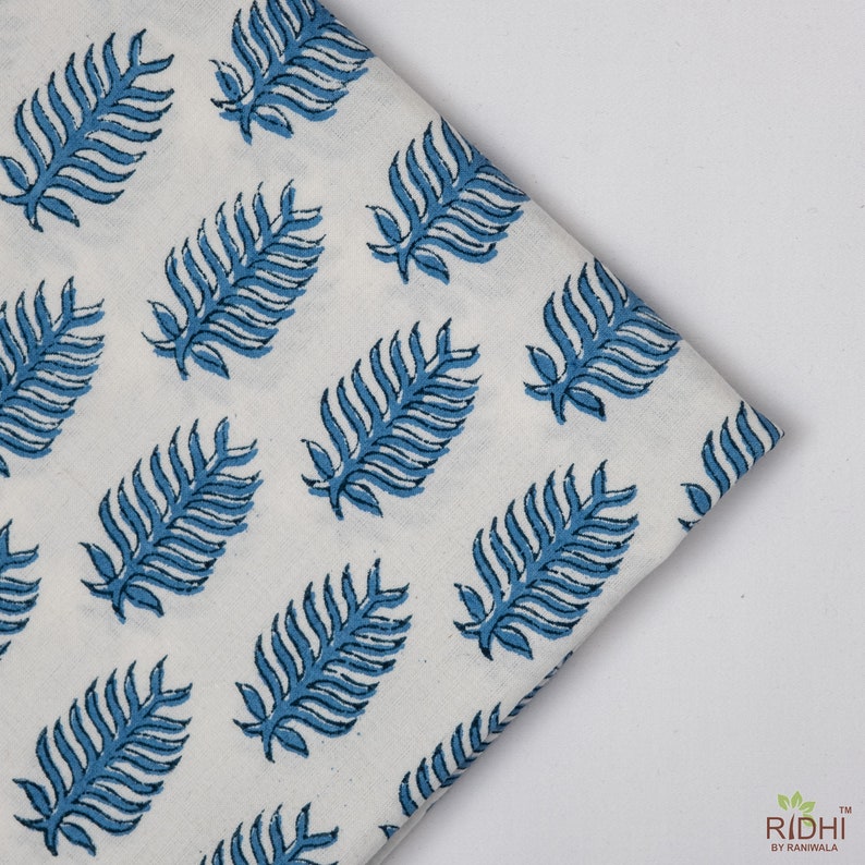Cerulean Blue Leaf Print Placemat
