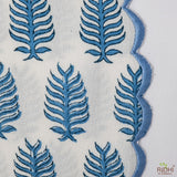 Cerulean Blue Leaf Print Placemat