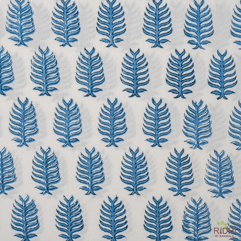 Cerulean Blue Leaf Print Placemat