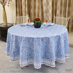 Cornflower Blue Round Tablecloth