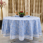 Cornflower Blue Round Tablecloth