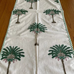 Forest Green and White India Hand Block Palm