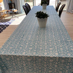 Teal Grey Tablecloth