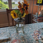 Teal Grey Tablecloth