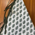 FABRICSG Juniper Green, White Indian Leaf Print Hand Block Printed Cotton Cloth Christmas Tree Skirt, Holiday Decor Home Farmhouse, Christmas Decor, Gift for her, gifts