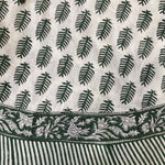 FABRICSG Juniper Green, White Indian Leaf Print Hand Block Printed Cotton Cloth Christmas Tree Skirt, Holiday Decor Home Farmhouse, Christmas Decor, Gift for her, gifts