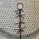 FABRICSG Juniper Green, White Indian Leaf Print Hand Block Printed Cotton Cloth Christmas Tree Skirt, Holiday Decor Home Farmhouse, Christmas Decor, Gift for her, gifts