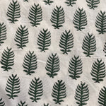 FABRICSG Juniper Green, White Indian Leaf Print Hand Block Printed Cotton Cloth Christmas Tree Skirt, Holiday Decor Home Farmhouse, Christmas Decor, Gift for her, gifts