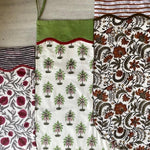 FABRICSG Mix Bag of Indian Floral Hand Block Printed Cotton Cloth Christmas Stocking, Christmas Decor, Handmade Decor,BOHO, , Gift for her, gifts