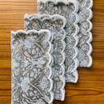 Taupe Color Scallop Embroidery Napkins