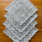 Taupe Color Scallop Embroidery Napkins