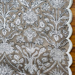 Taupe Color Scallop Embroidery Napkins