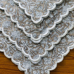 Taupe Color Scallop Embroidery Napkins