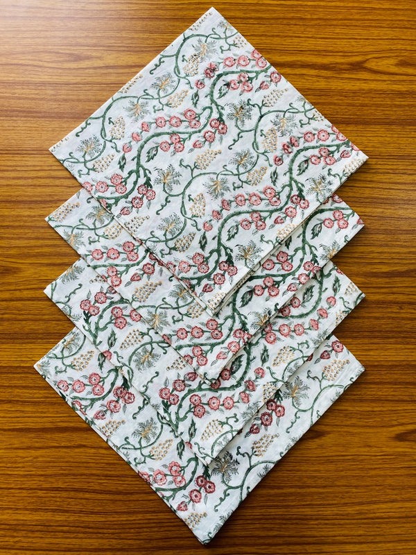 Coral Pink, Hunter Green Napkins