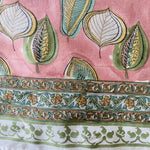 Salmon Pink Leaf Print Tablecloth