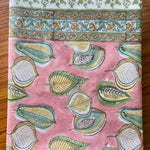 Salmon Pink Leaf Print Tablecloth