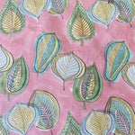 Salmon Pink Leaf Print Tablecloth
