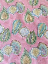 Salmon Pink Leaf Print Tablecloth