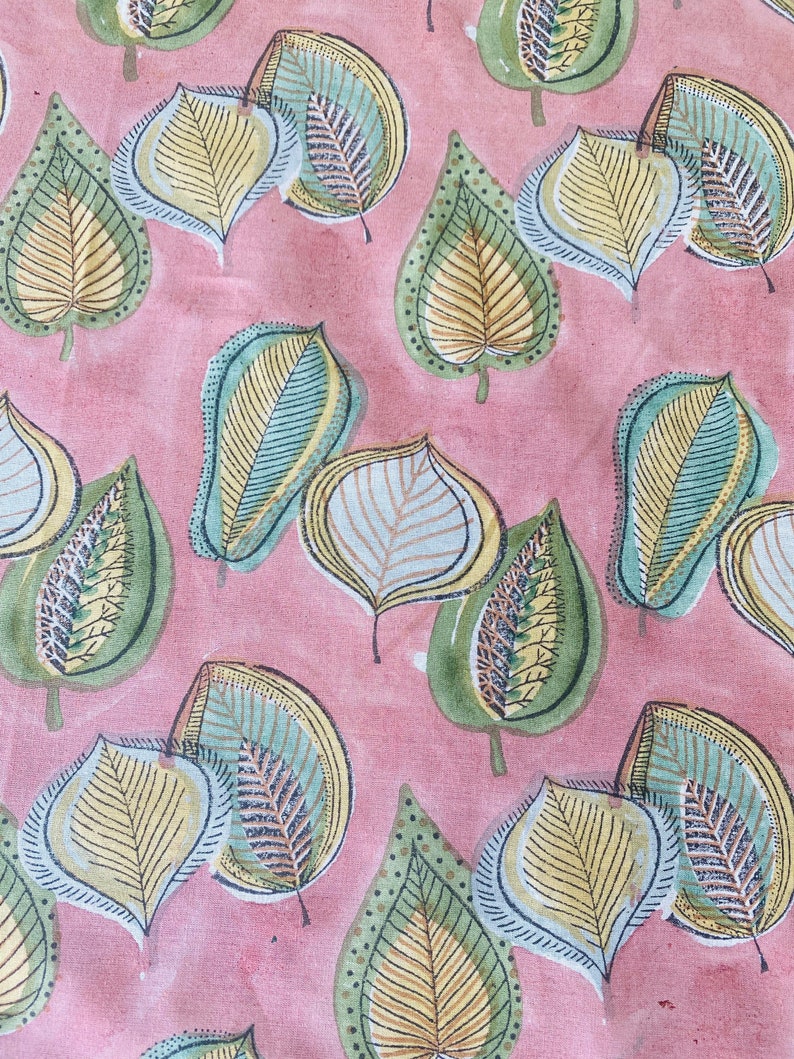 Salmon Pink Leaf Print Tablecloth