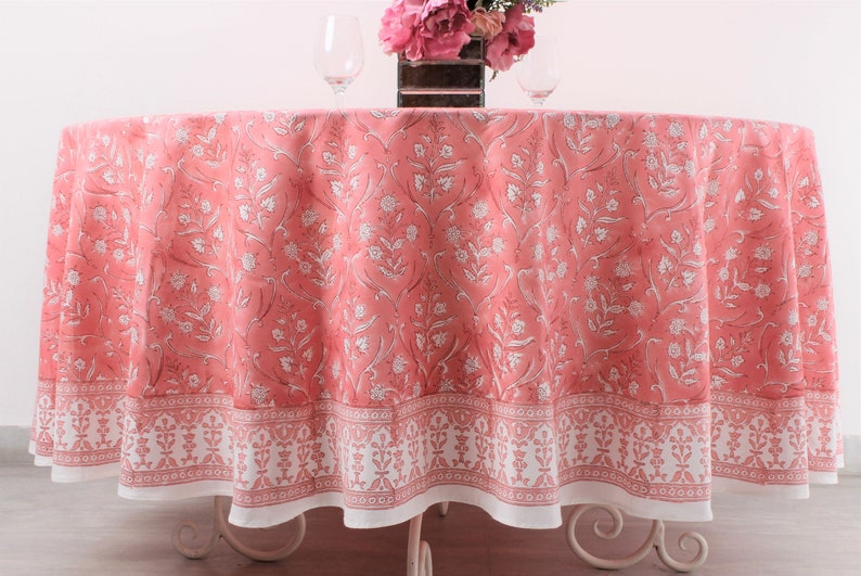 Sweet Pink Round Tablecloth
