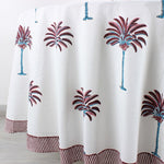 Red Palm Tree Round Tablecloth