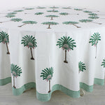 Green Palm Tree Round Tablecloth