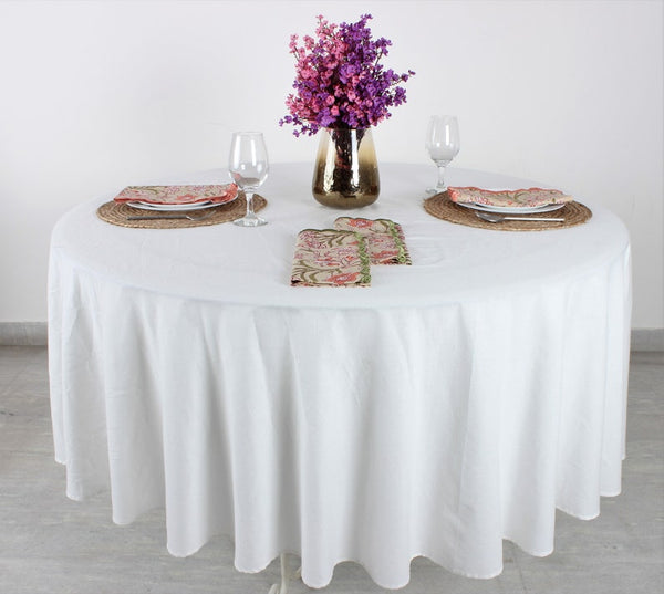 White Round Tablecloth