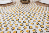 Vintage Yellow Drip Flower Round Tablecloth