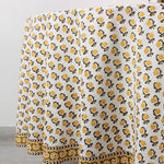 Vintage Yellow Drip Flower Round Tablecloth