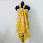 Mix and Match Indian Floral Hand Block Printed Cotton Cloth Sarong/Pareo