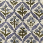 Light Steel Blue Hand-Block Printed Cotton Cloth