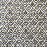 Light Steel Blue Hand-Block Printed Cotton Cloth