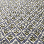 Light Steel Blue Hand-Block Printed Cotton Cloth